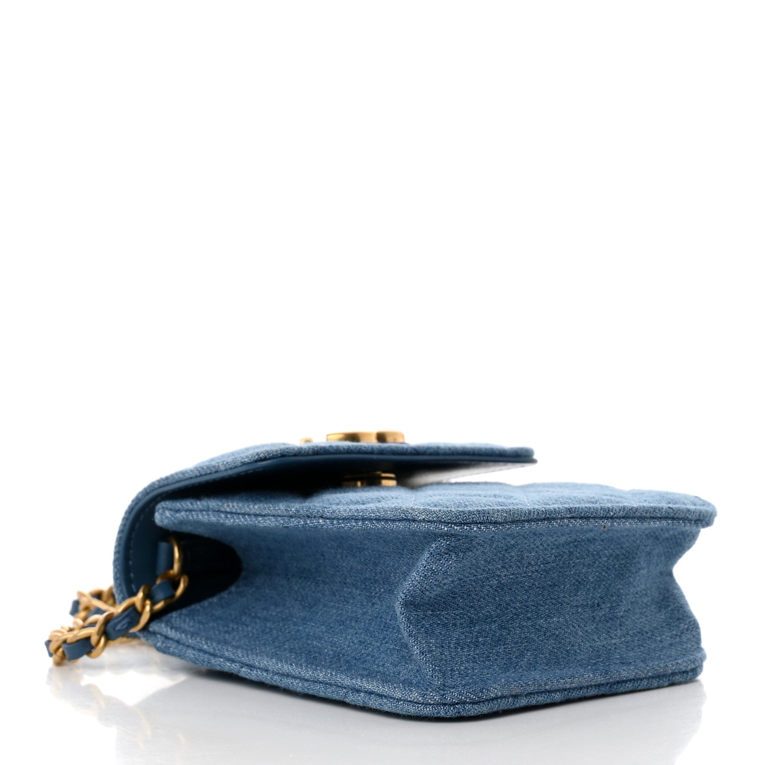 Chanel Denim Quilted Flap Mini Crossbody Blue 4 of 9