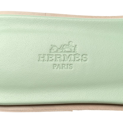 Hermes Epsom Oran Sandals 38.5 Vert Jade 7 of 8