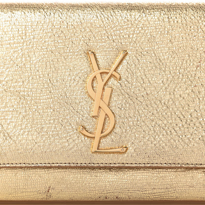 Saint Laurent Metallic Textured Calfskin Monogram Cassandre Clutch Gold 9 of 9