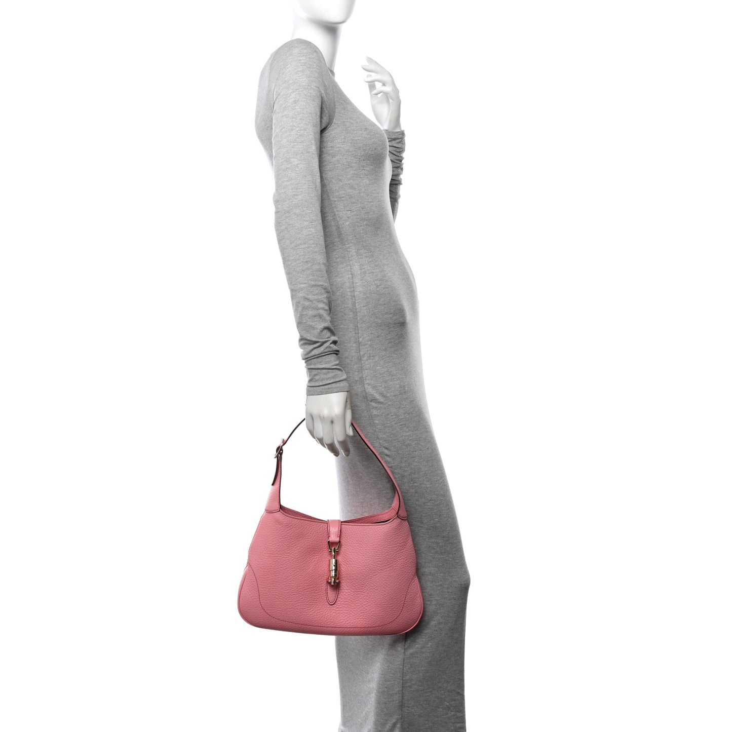 Soft Grained Calfskin Small Jackie O Hobo Iris Rose