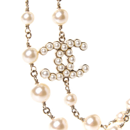 Chanel Pearl CC Long Necklace Gold 3 of 5