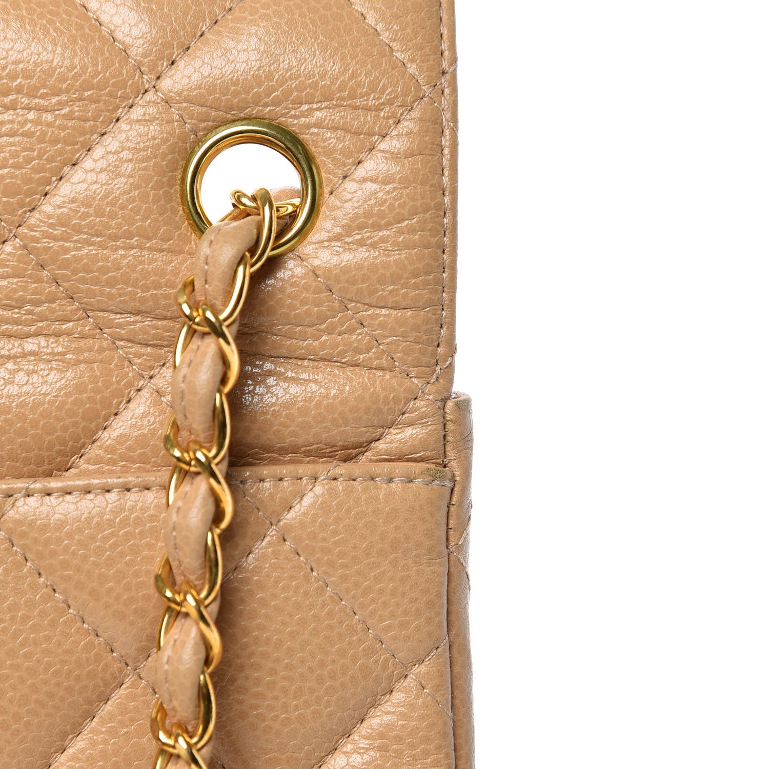 Chanel Caviar Quilted Small Single Flap Beige 9 of 14