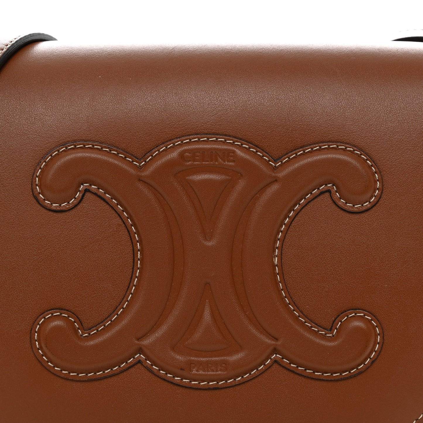 Smooth Calfskin Cuir Triomphe Folco Crossbody Bag Tan