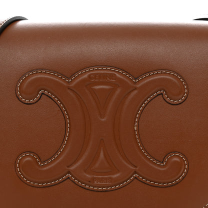 Celine Smooth Calfskin Cuir Triomphe Folco Crossbody Bag Tan 9 of 13