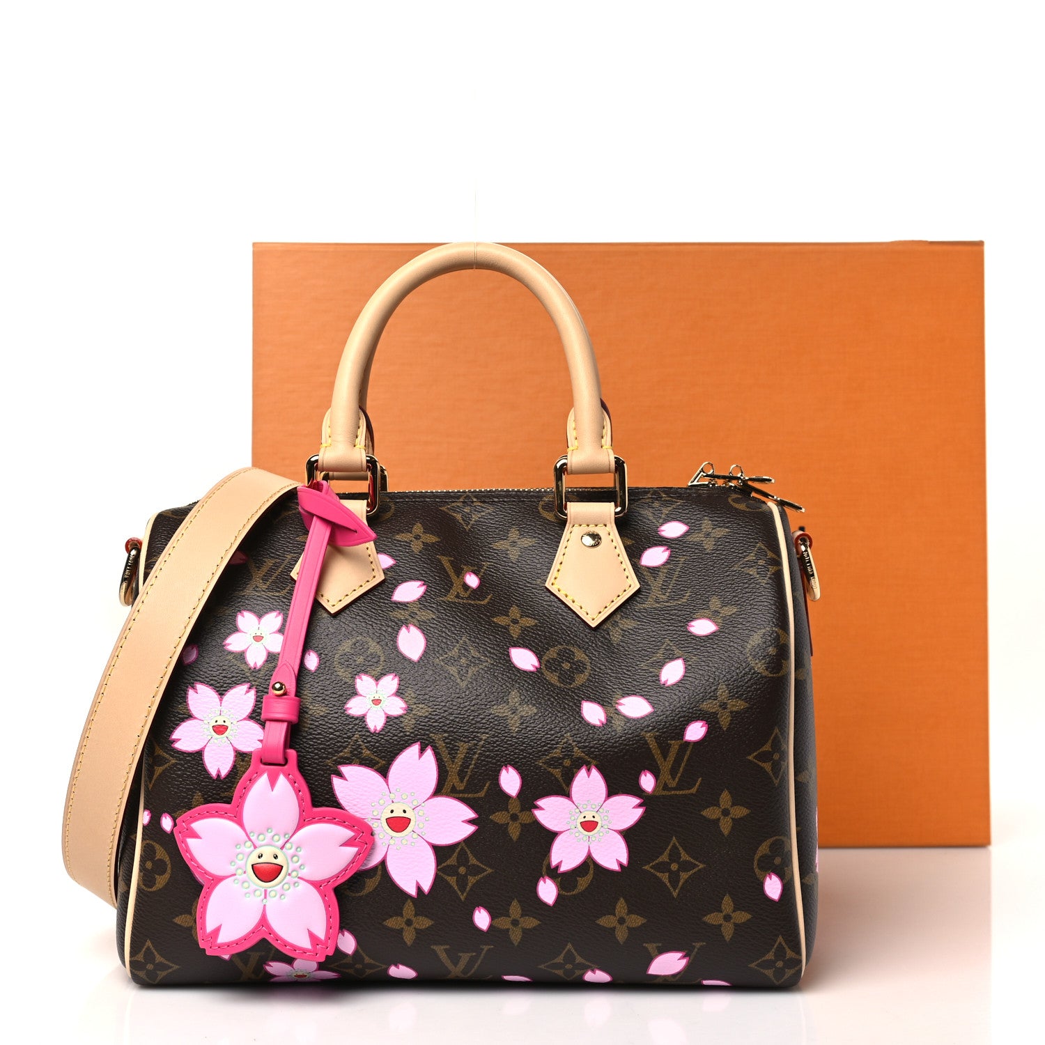 Louis Vuitton LV X TM Monogram Cherry Blossom Speedy Bandouliere 25 Sakura Brown 10 of 10