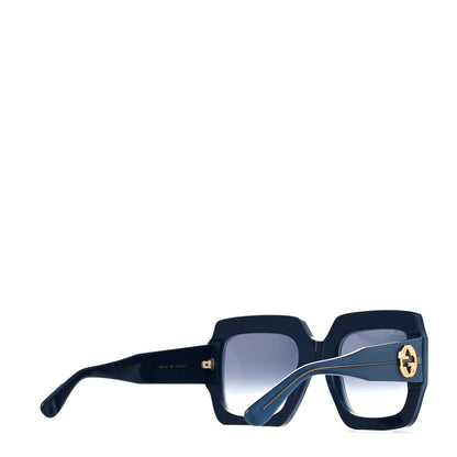Gucci Acetate Square Web Frame GG0178S Sunglasses Navy 4 of 8
