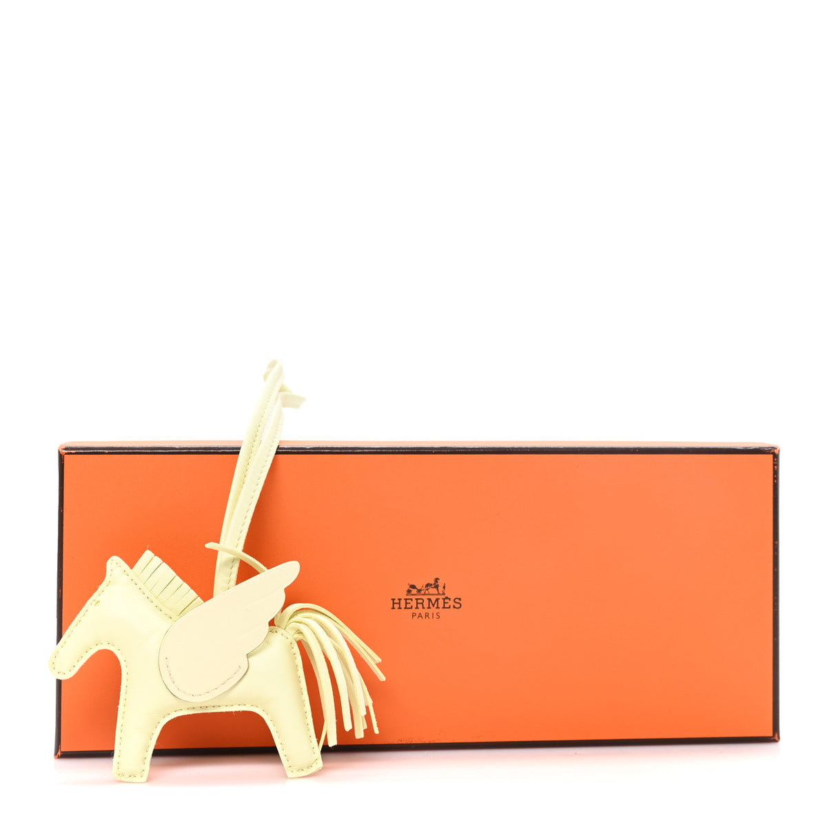 Hermes Milo Lambskin Grigri Rodeo Pegase Horse Bag Charm PM Jaune Milton 5 of 5