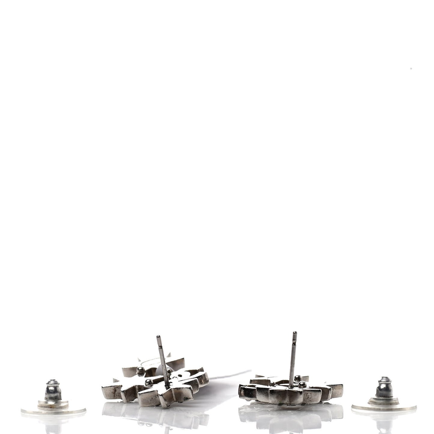 Crystal CC Star Earrings Silver