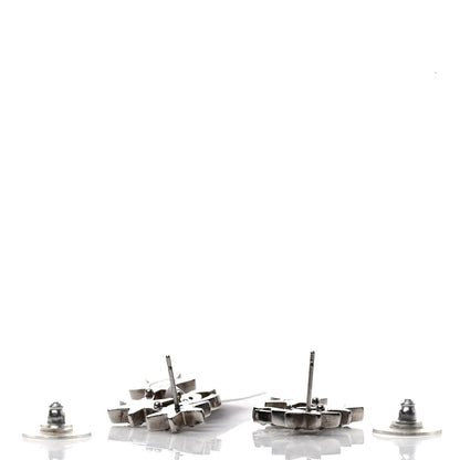 Chanel Crystal CC Star Earrings Silver 3 of 5