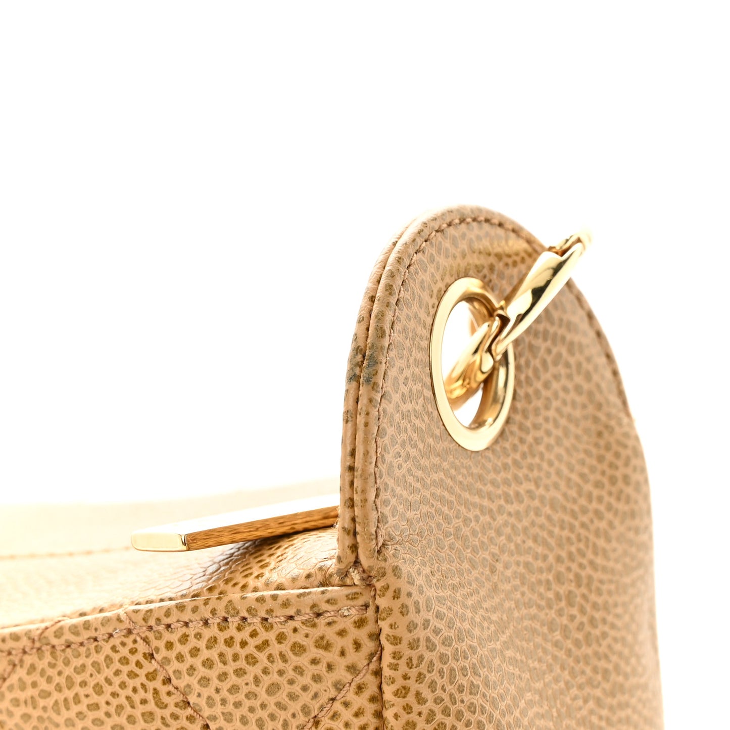 Caviar Quilted Timeless CC Shoulder Bag Beige
