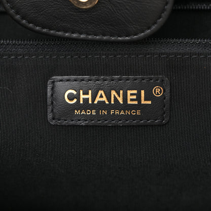 Chanel Glazed Calfskin Stitched Shopping Tote Black 8 of 12