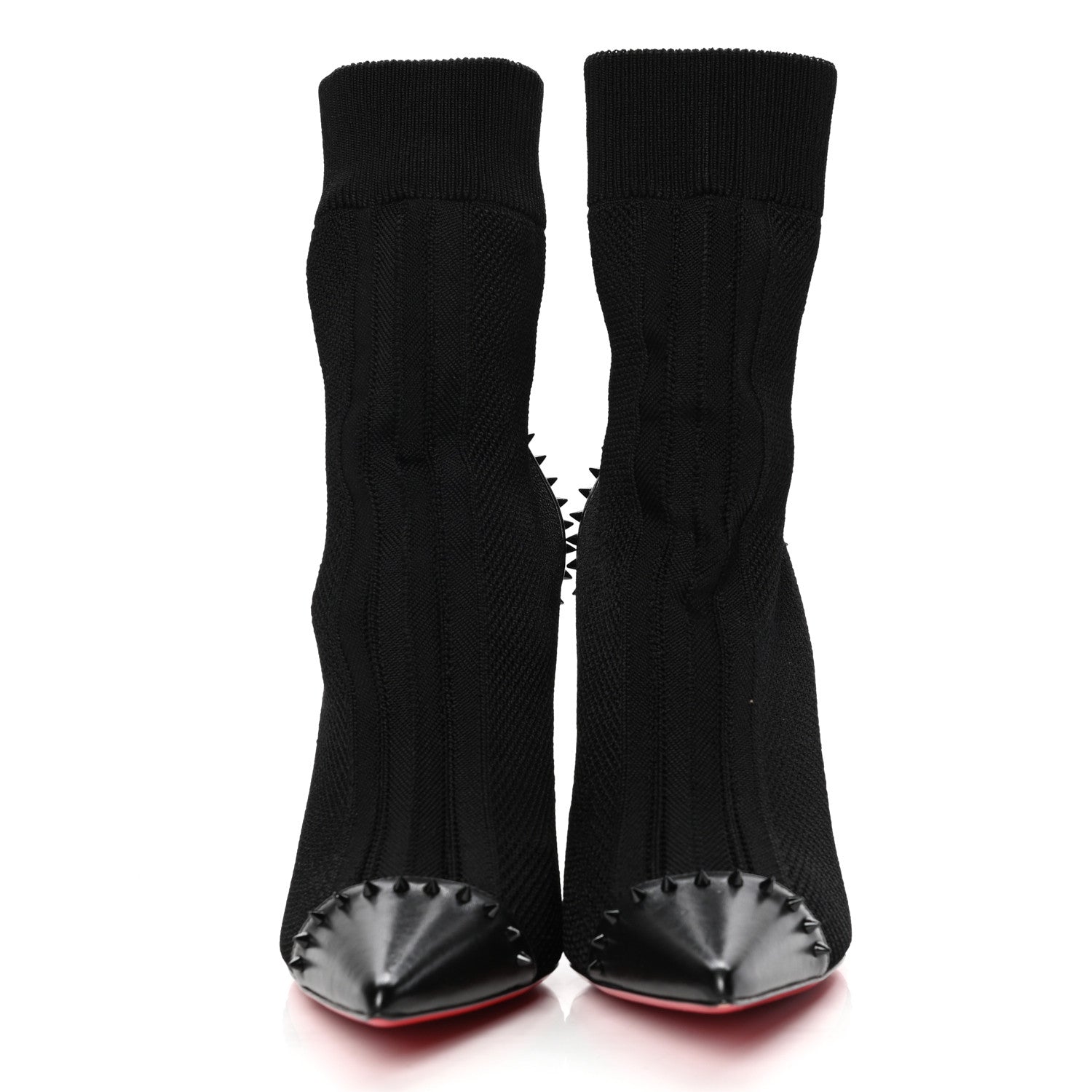 Christian Louboutin Shiny Nappa Maille Tricot Dovi Dova 100 Ankle Boots 41 Black 2 of 10