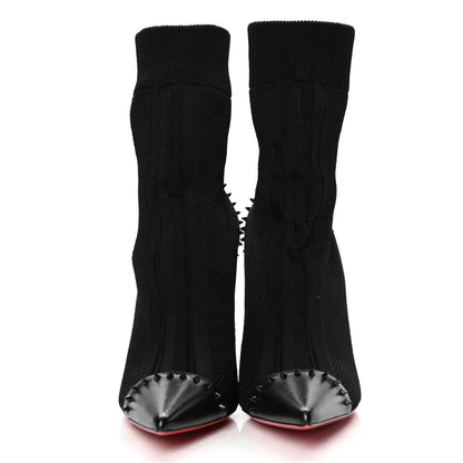 Christian Louboutin Shiny Nappa Maille Tricot Dovi Dova 100 Ankle Boots 41 Black 2 of 10