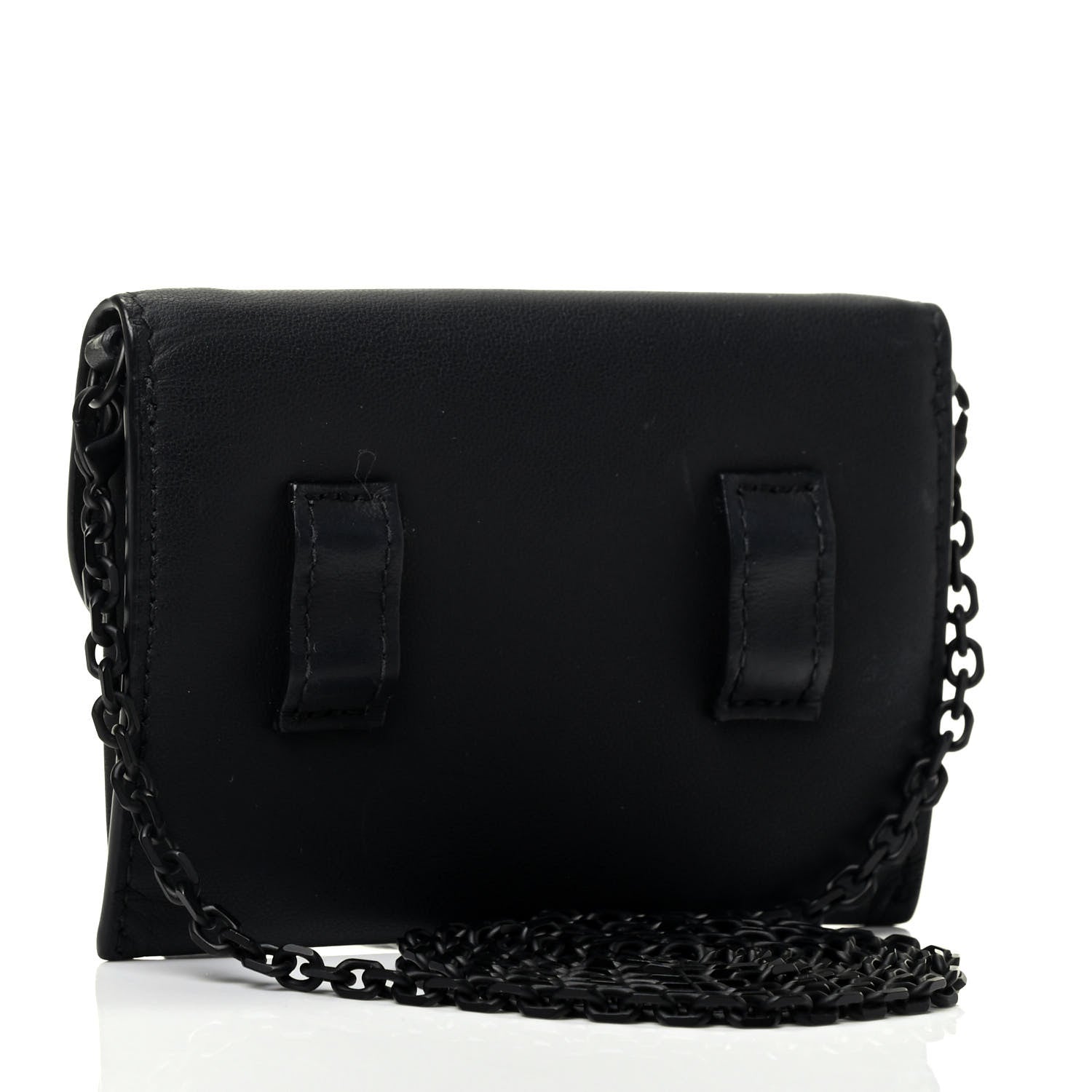 Christian Dior Ultra Matte Calfskin Nano Saddle Chain Pouch Black 2 of 4