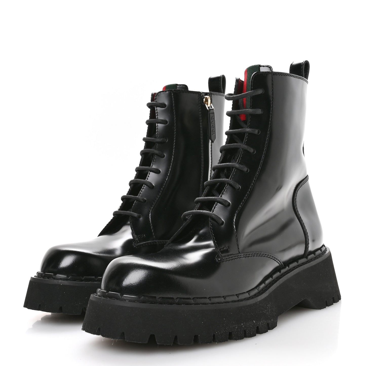 Spice Lux Nappa Web Combat Boots 40 Black