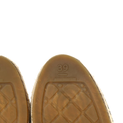 Chanel Metallic Lambskin Tweed CC Espadrilles 39 Black Silver 7 of 10
