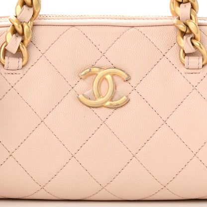 Chanel Caviar Quilted Small Fashion Therapy Bowling Bag Beige 8 of 11