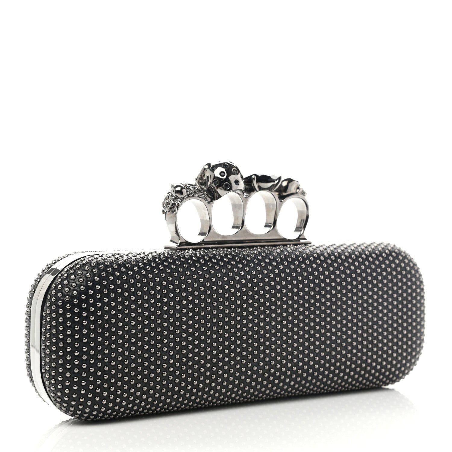 Alexander McQueen Nappa Studded Knucklebox Clutch Black 4 of 10