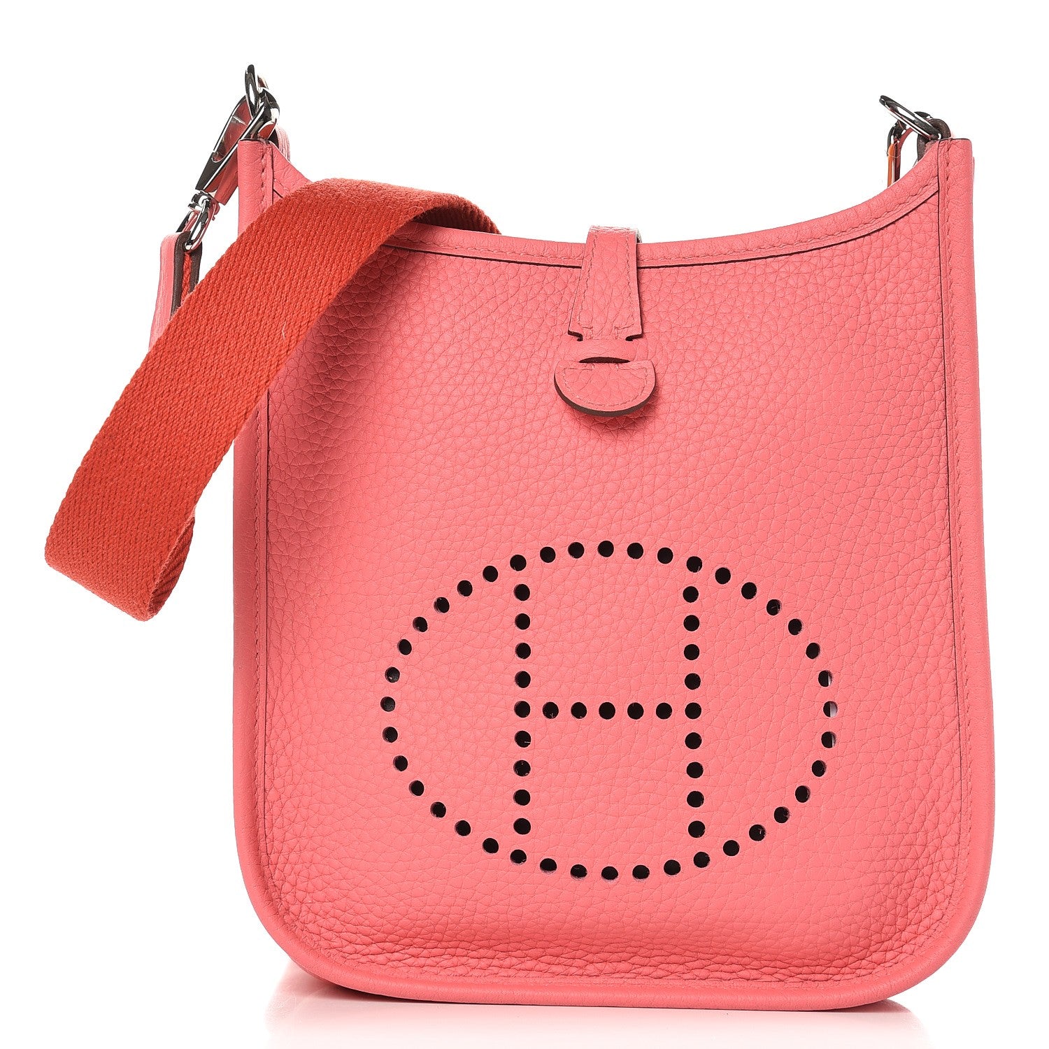 Hermes Taurillon Clemence Amazone Evelyne TPM Rose Azalee Rouge Pivoine 1 of 7