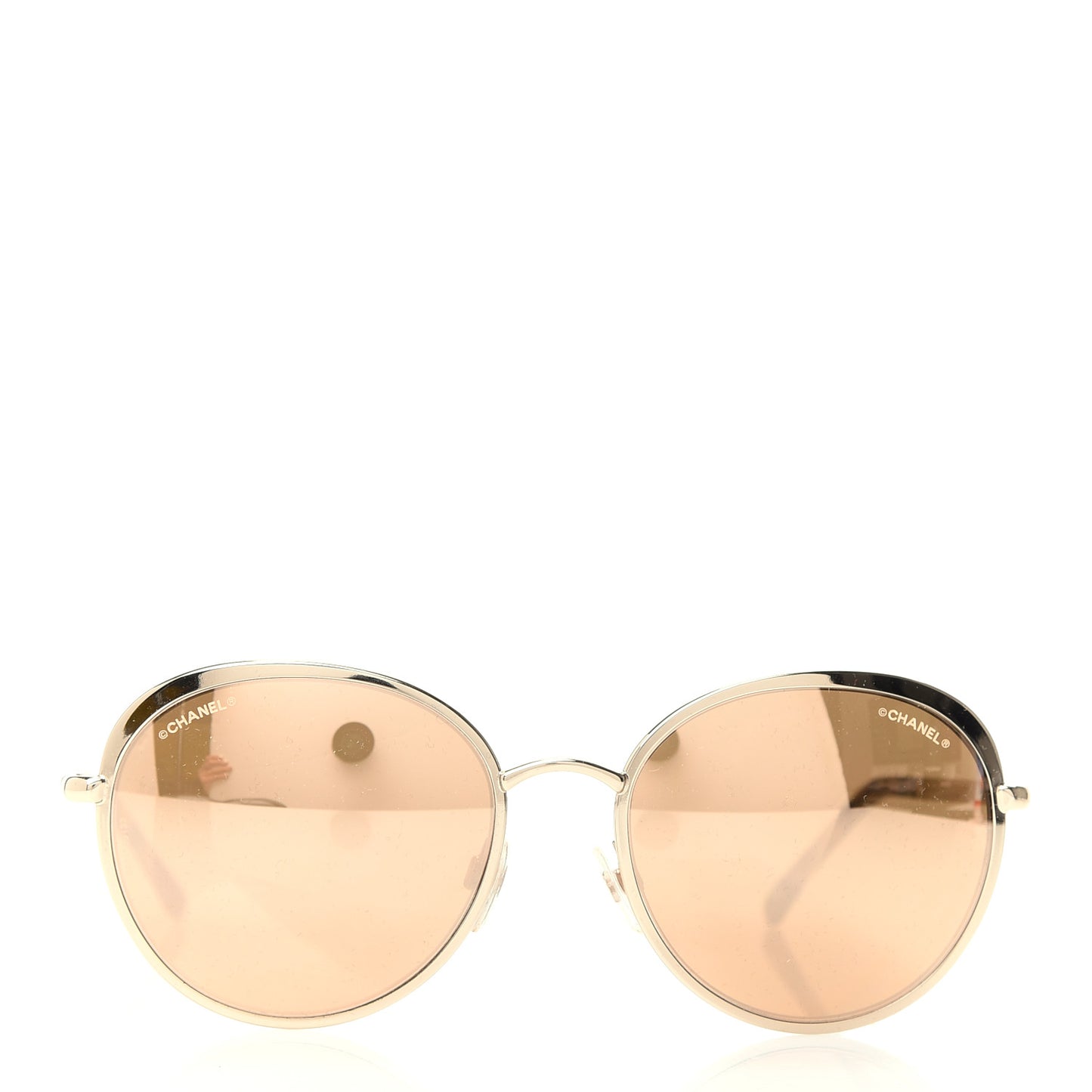 Round Mirror Sunglasses 4206 Gold