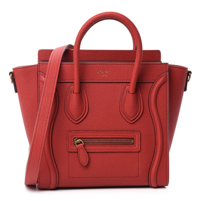Celine Baby Grained Calfskin Nano Luggage Red 1 of 10