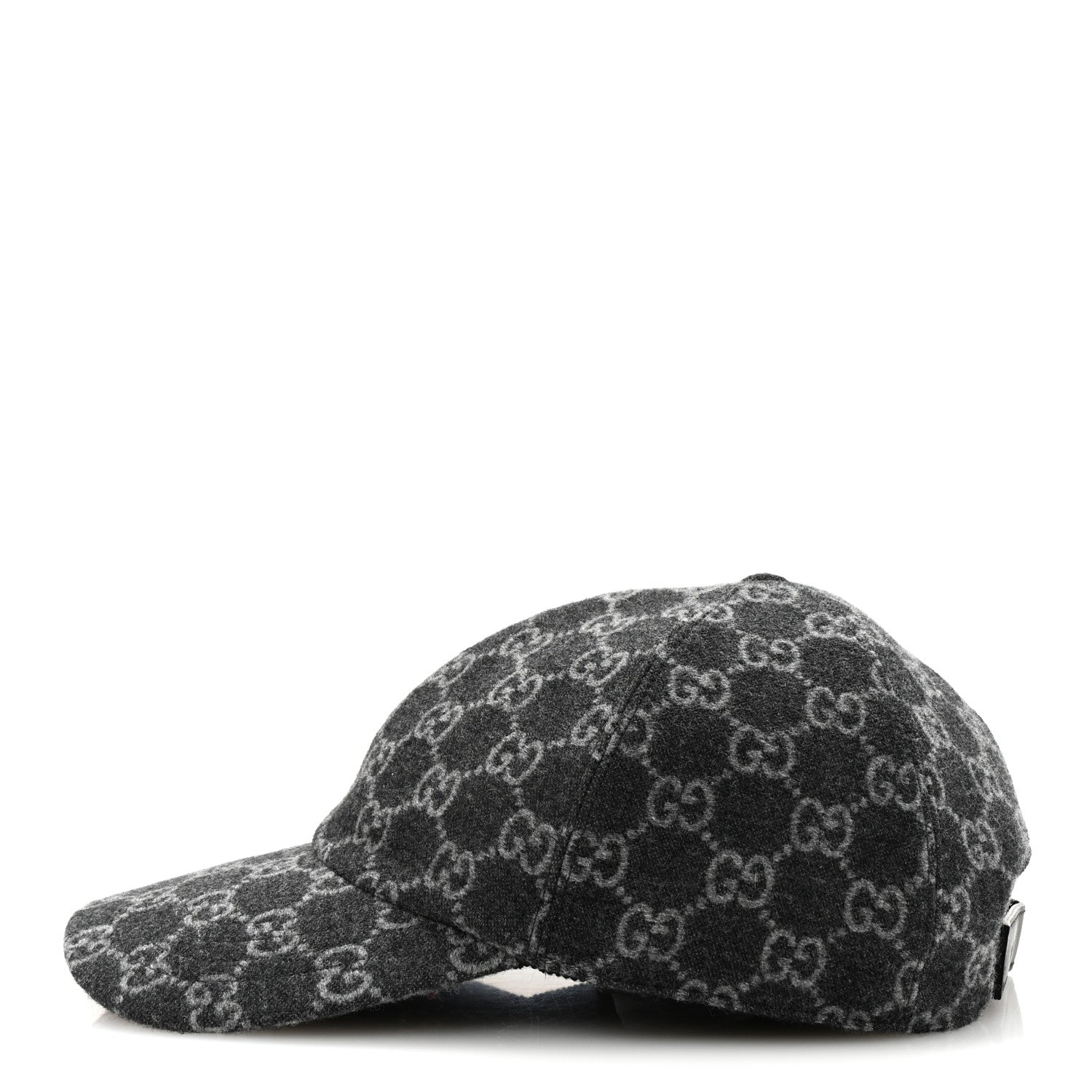 Gucci Covered Wool GG Monogram Baseball Hat L Grey Dark Grey Black