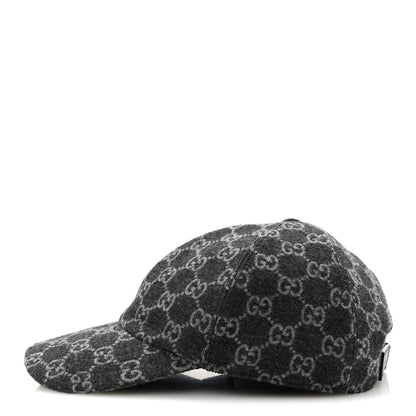 Gucci Covered Wool GG Monogram Baseball Hat L Grey Dark Grey Black 4 of 8