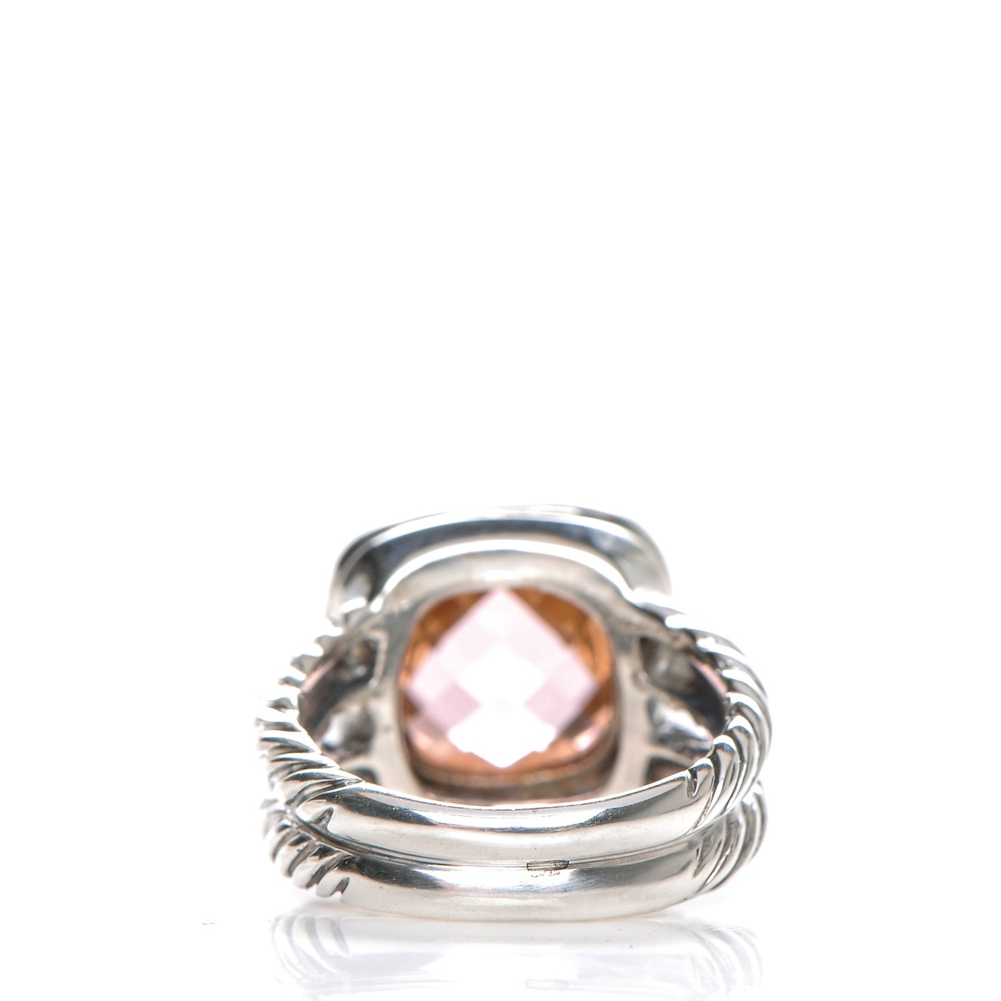 Sterling Silver Diamond Morganite 11mm Albion Ring 53 6.5
