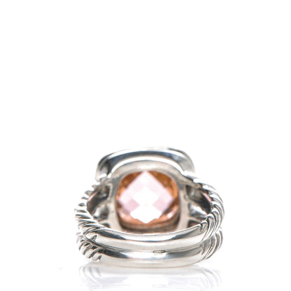 David Yurman Sterling Silver Diamond Morganite 11mm Albion Ring 53 6.5 4 of 5