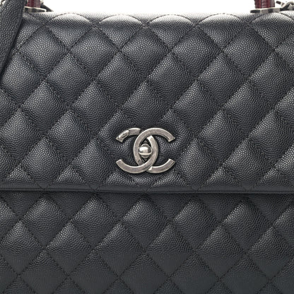 Chanel Caviar Lizard Quilted Medium Coco Handle Flap Black 7 of 13