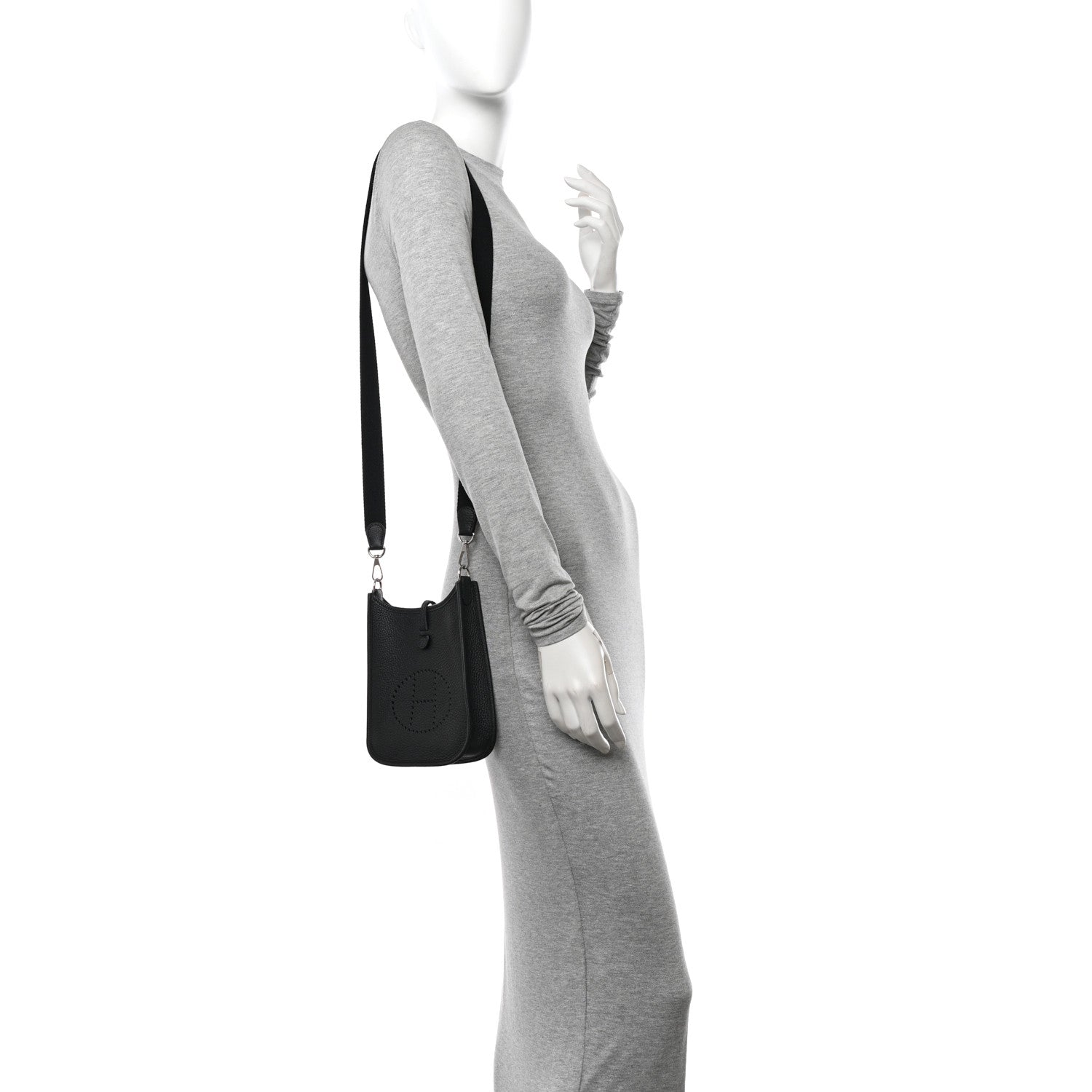Hermes Taurillon Clemence Evelyne TPM Black 2 of 12