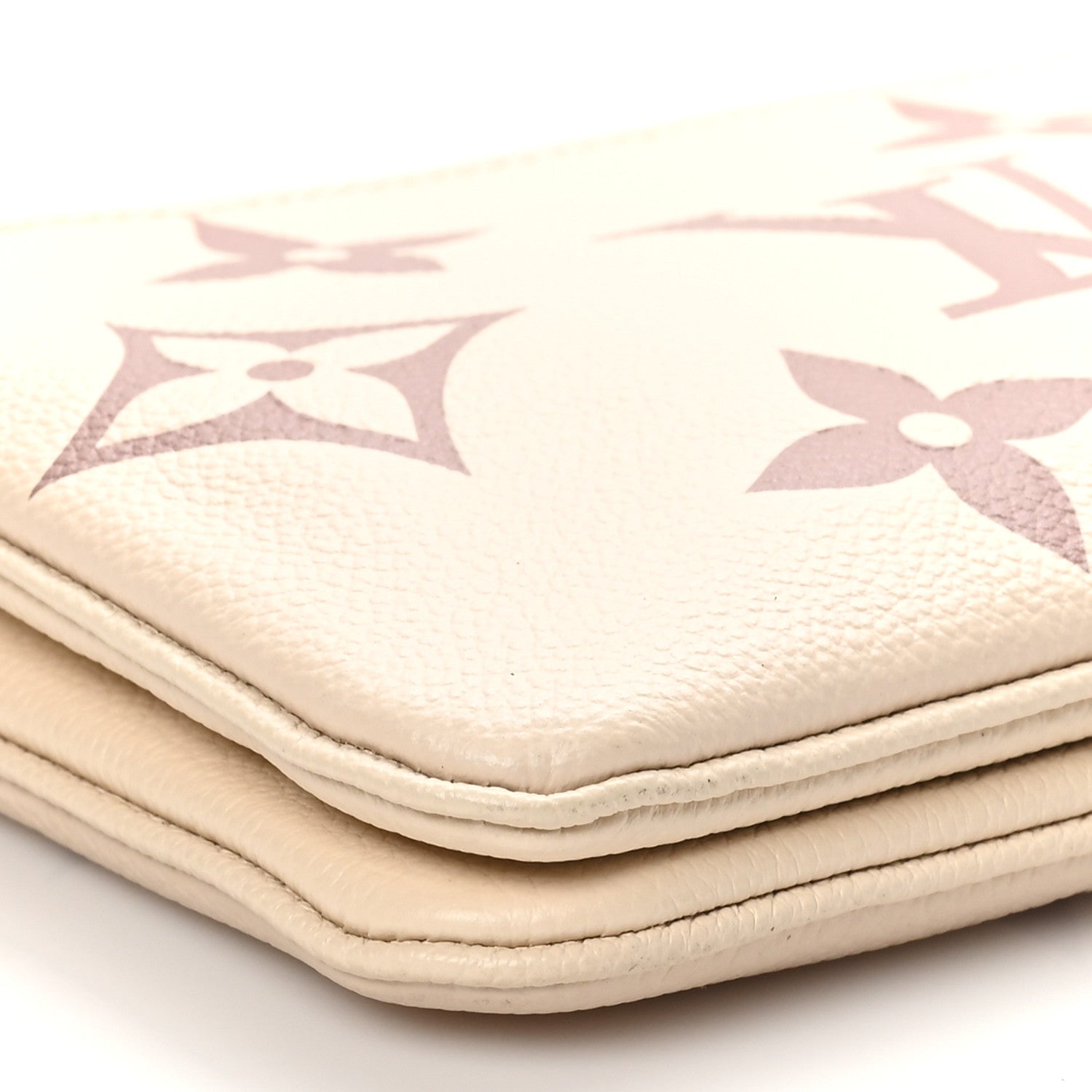 Louis Vuitton Empreinte Monogram Giant Double Zip Pochette Creme Bois de Rose 9 of 10