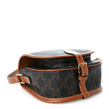Celine Triomphe Canvas Medium Folco Bag Tan 4 of 9