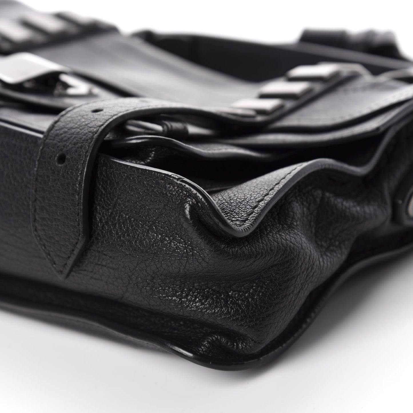 Lambskin Stud Tiny PS1 Satchel Black