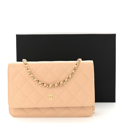 Chanel Caviar Quilted Wallet on Chain WOC Beige 12 of 12