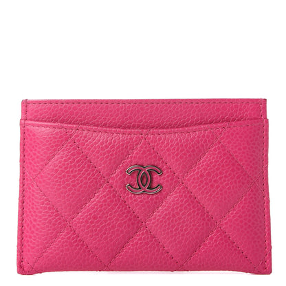 Chanel Caviar Quilted Card Holder Pink 1 of 9
