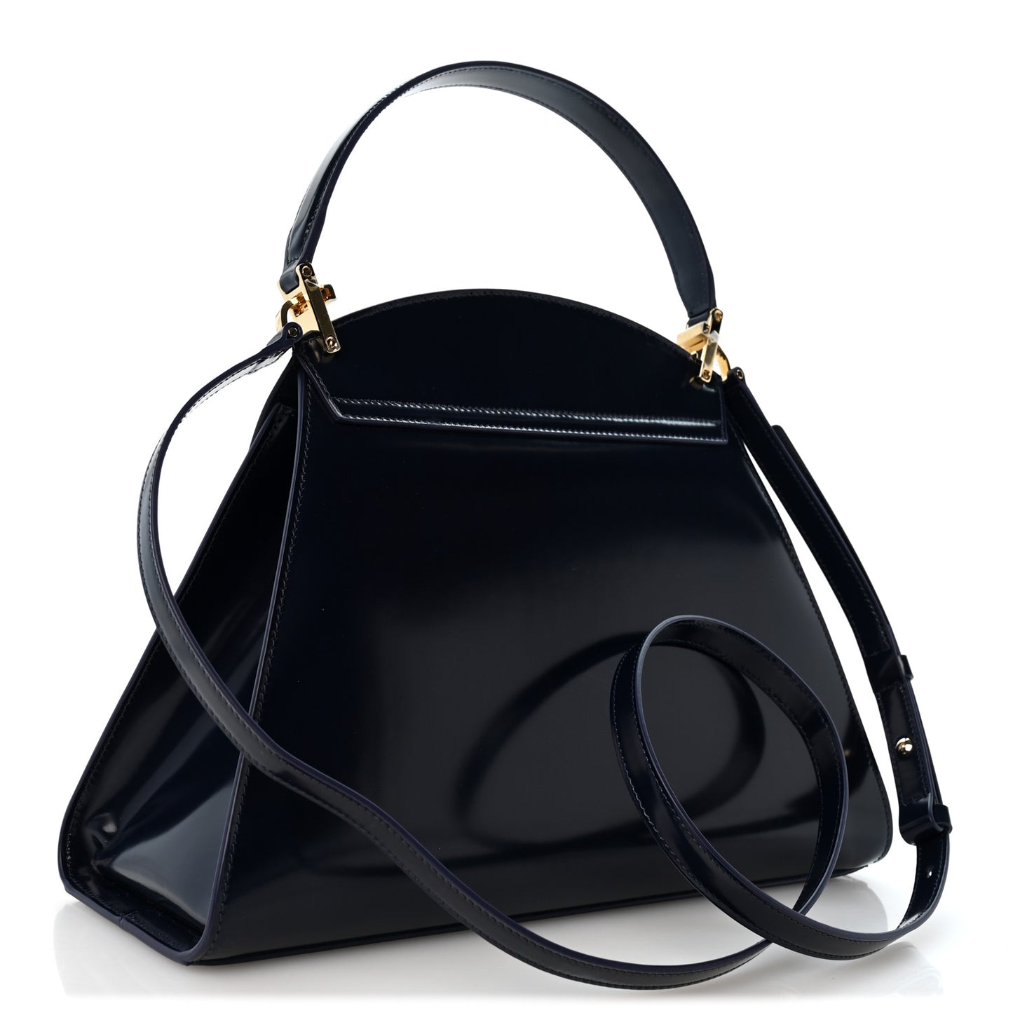 Brushed Calfskin Medium Prisma Shoulder Bag Midnight