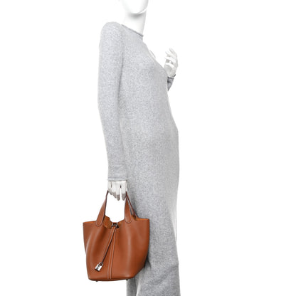 Hermes Taurillon Clemence Picotin Lock 22 MM Gold 2 of 11