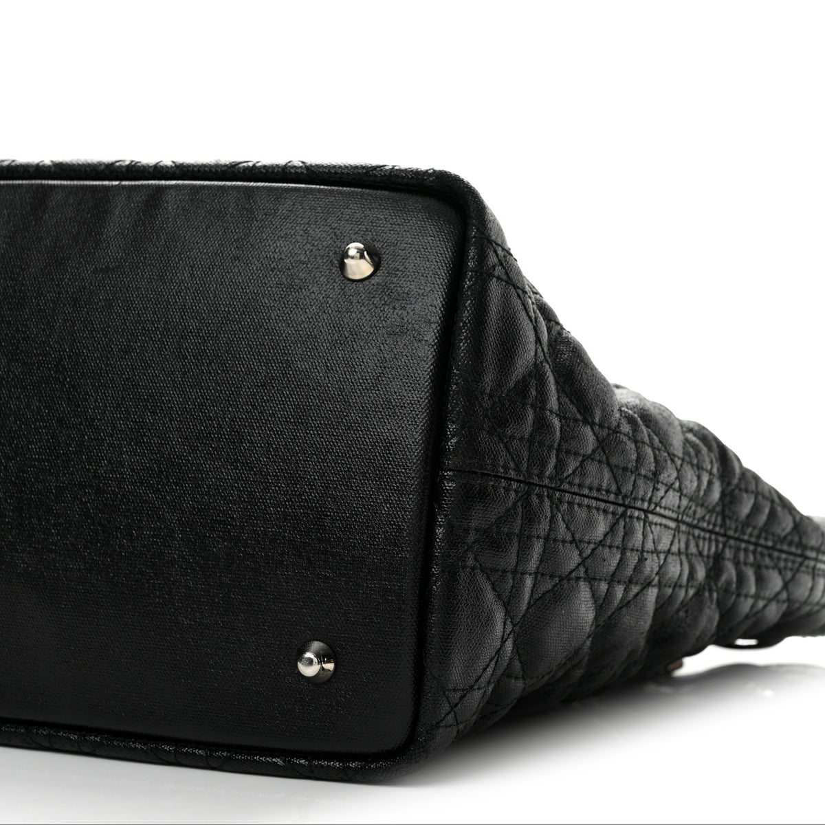 Coated Canvas Cannage Medium Panarea Tote Black