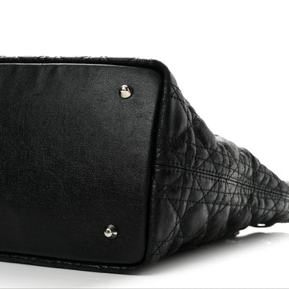 Christian Dior Coated Canvas Cannage Medium Panarea Tote Black 9 of 13