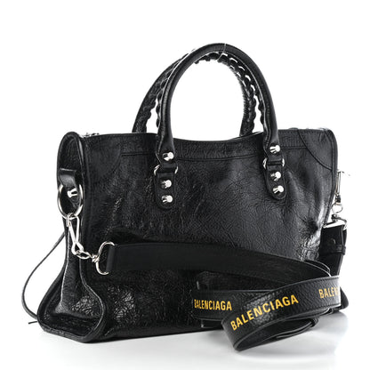 Balenciaga Agneau Classic Silver Hardware S City Logo Strap Black Jaune Soleil 2 of 4