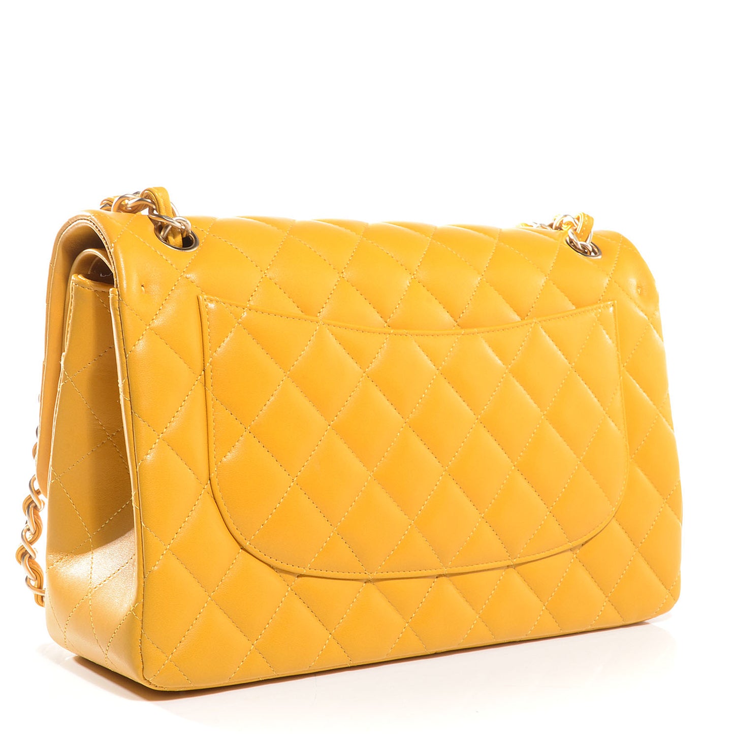 Lambskin Jumbo Double Flap Yellow