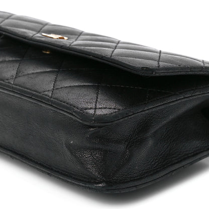 Chanel Lambskin Quilted Wallet On Chain WOC Black 12 of 12