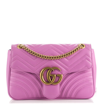 Gucci Calfskin Matelasse Medium GG Marmont Shoulder Bag Candy Mousse 1 of 7