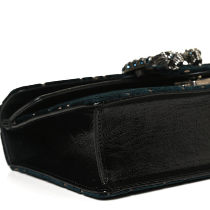 Gucci Velvet Skipper Crystal GG Monogram Small Dionysus Shoulder Bag Blue Beige Black 10 of 11