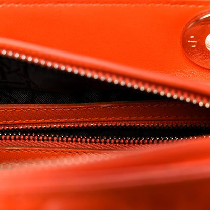 Christian Dior Lambskin Cannage Medium Lady Dior Orange 13 of 25
