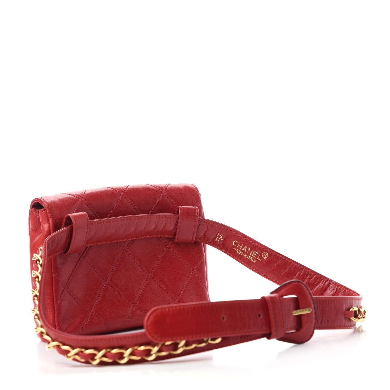 Chanel Calfskin Quilted Flap Waist Belt Bag Red 3 of 12