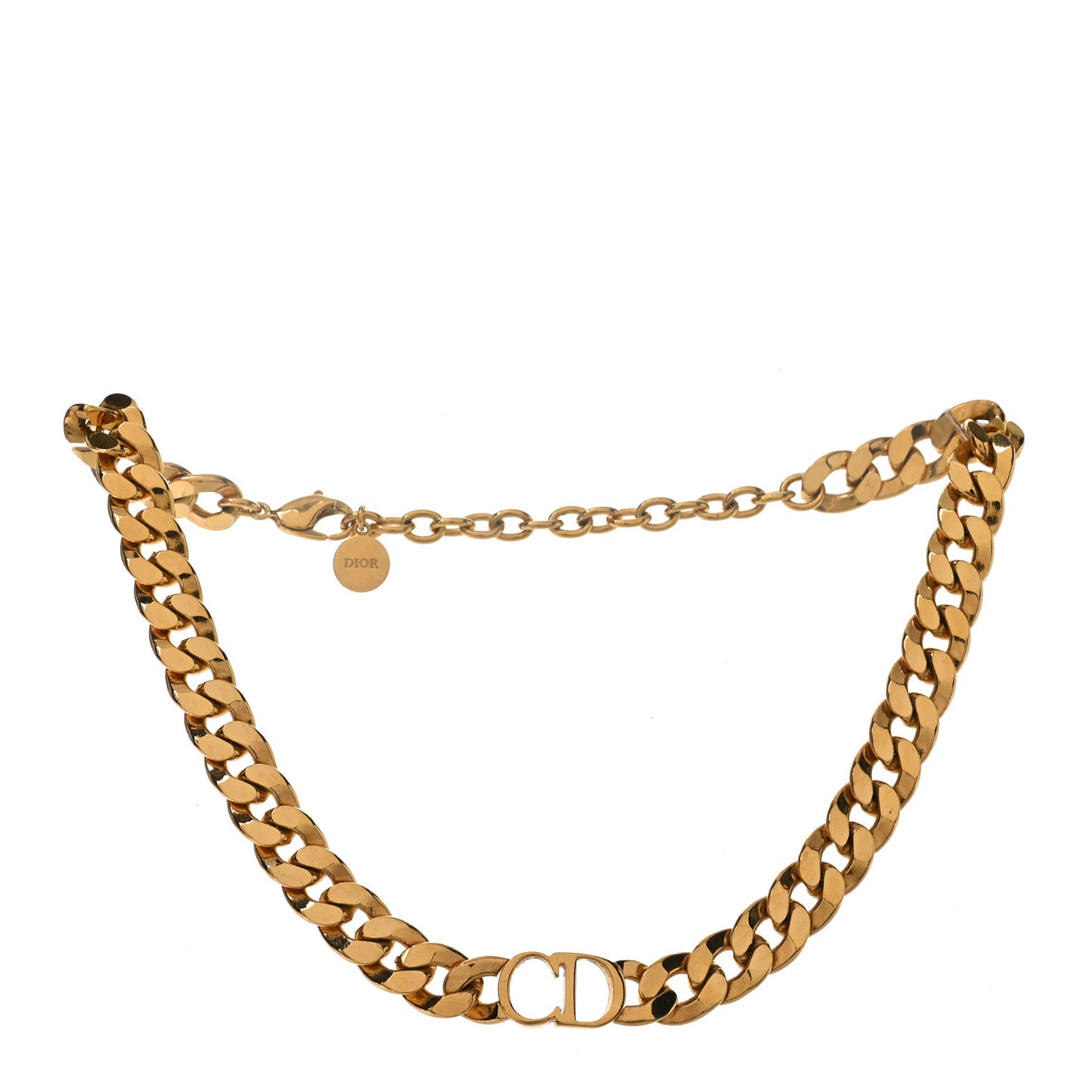 Metal CD Choker Necklace Gold