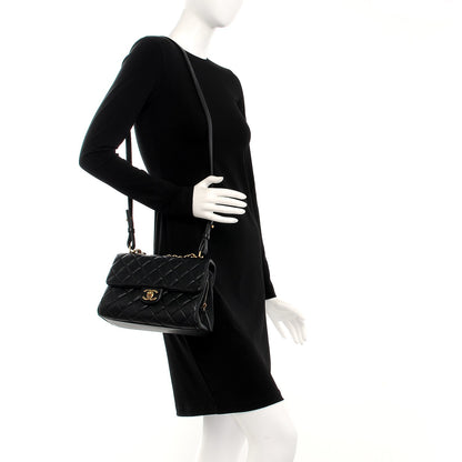 Chanel Shiny Sheepskin Quilted Small Trapezio Flap Black 2 of 7