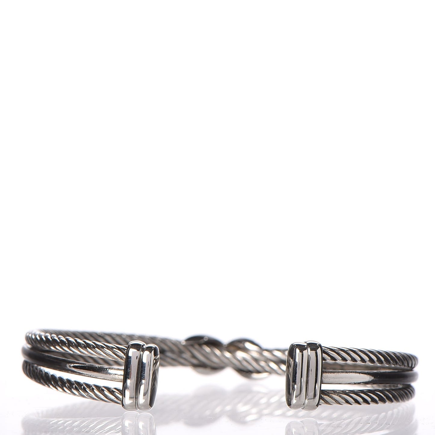 Sterling Silver Diamond 7mm X Crossover Cuff